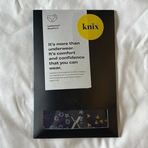 Knix Garden Party Leakproof Boyshort size small Brand New Sealed in Package